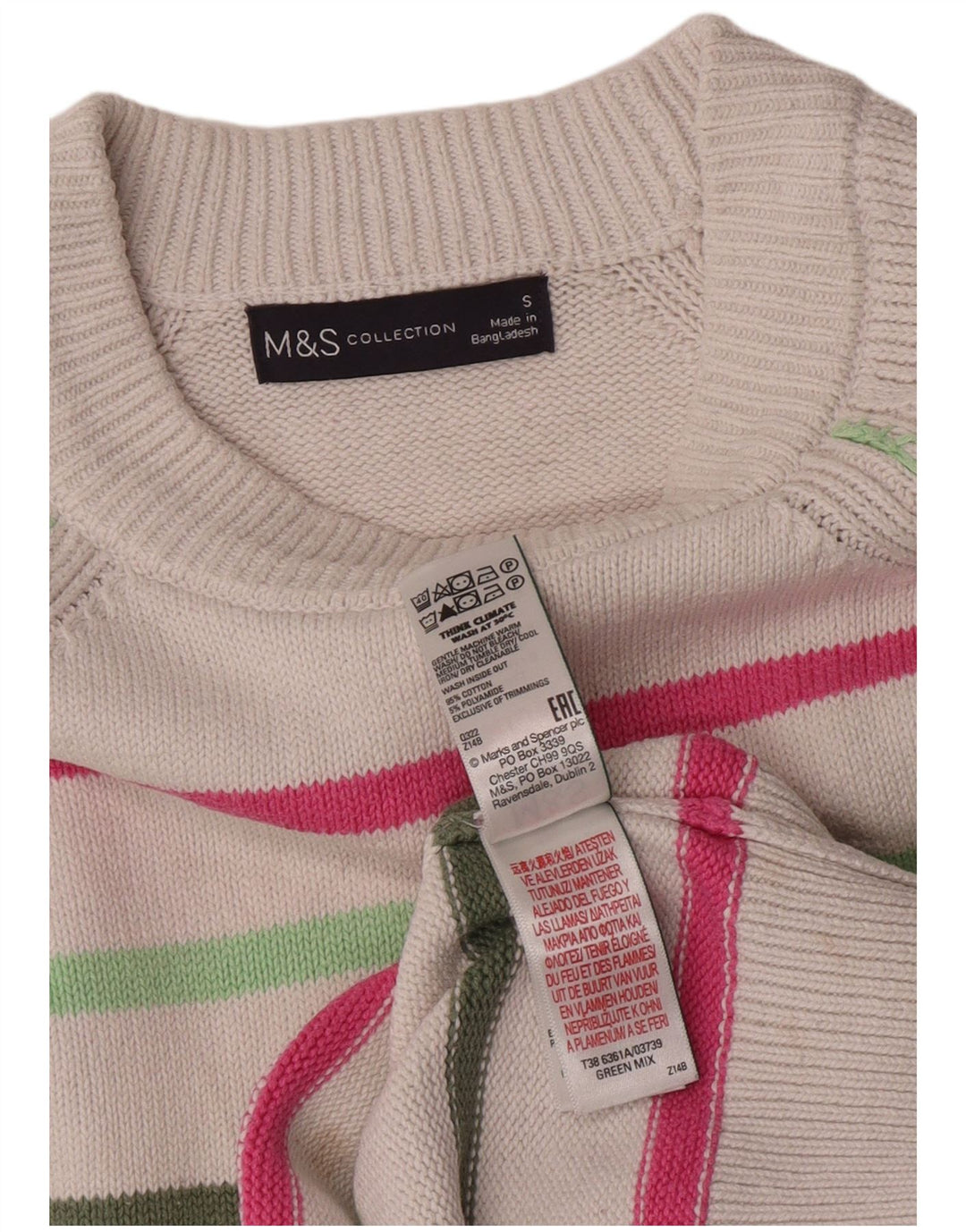Marks & Spencer Damen-Pullover mit U-Boot-Ausschnitt, Gr. 10, Größe S, gebrochenes Weiß