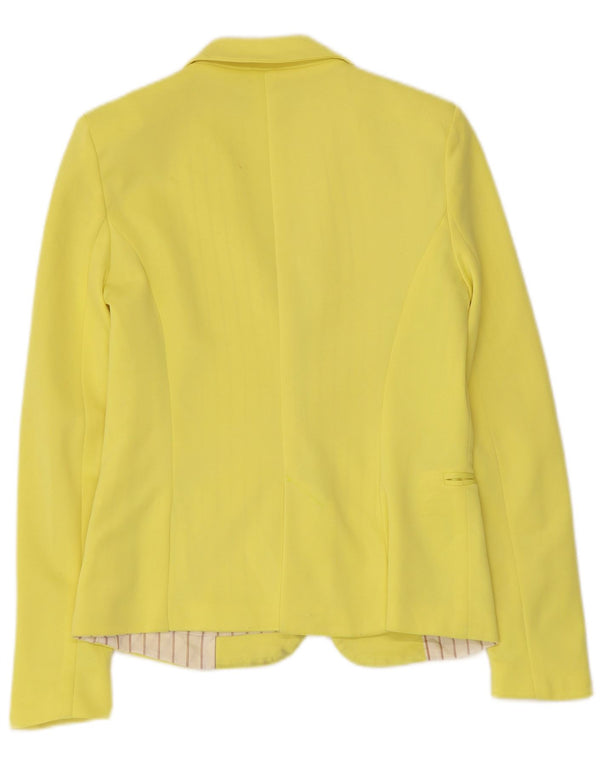 Zara Damen 1-Knopf-Blazerjacke UK 6 XS Gelb