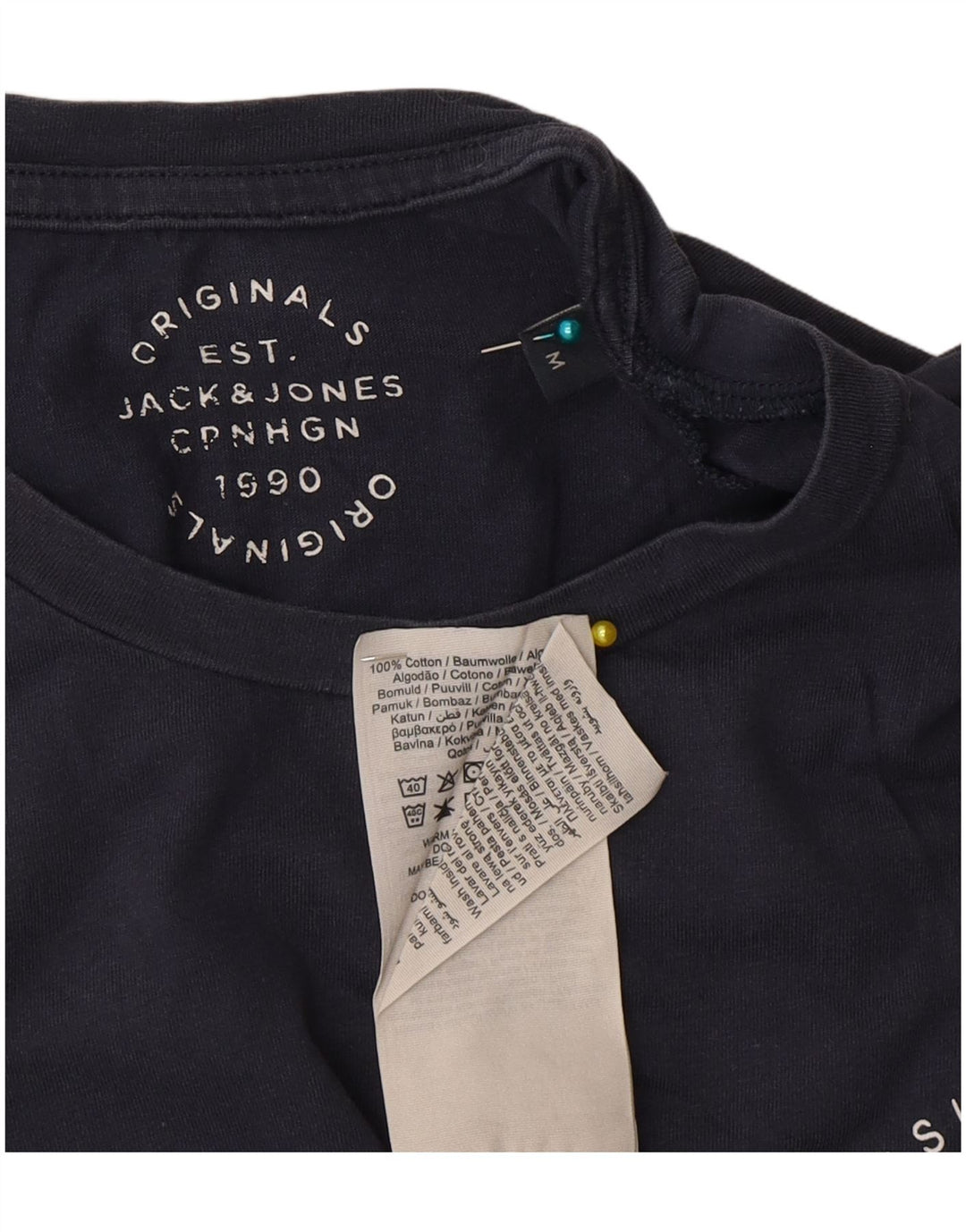 Jack & Jones Herren-T-Shirt-Oberteil aus Baumwolle in mittlerem Marineblau