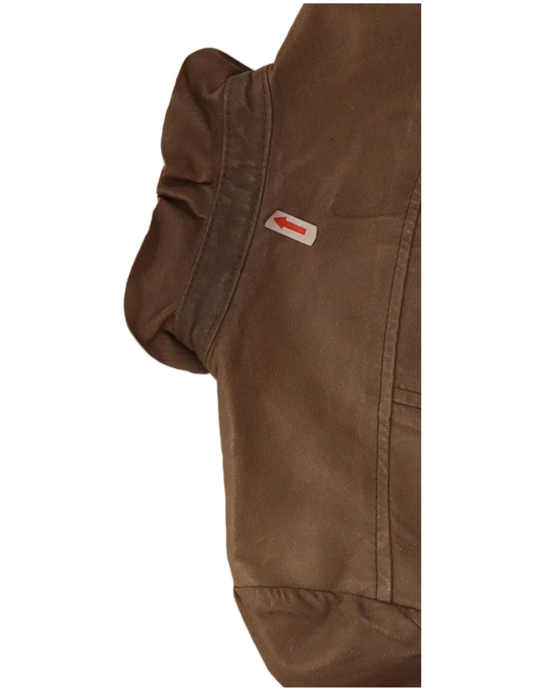 Vintage Damen Crop Lederjacke UK 10 Small Beige