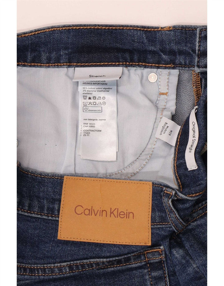 Calvin Klein Herren Straight Jeans W29 L28 Blaue Baumwolle