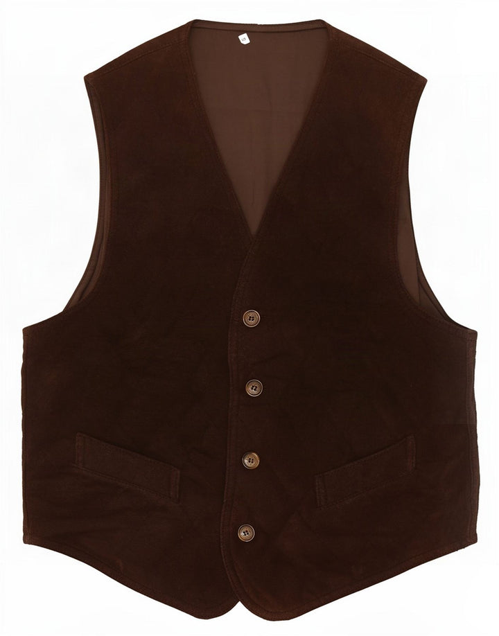 Vintage Herren Wildlederweste Klein Braun