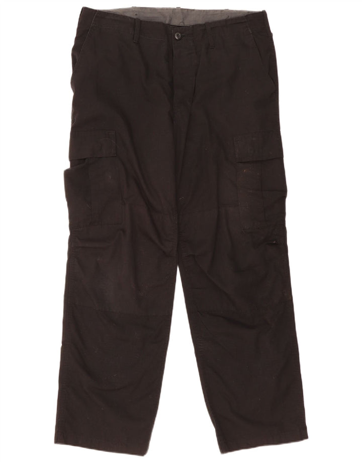 Vintage Herren Straight Cargo Hose Medium W36 L30 Schwarz