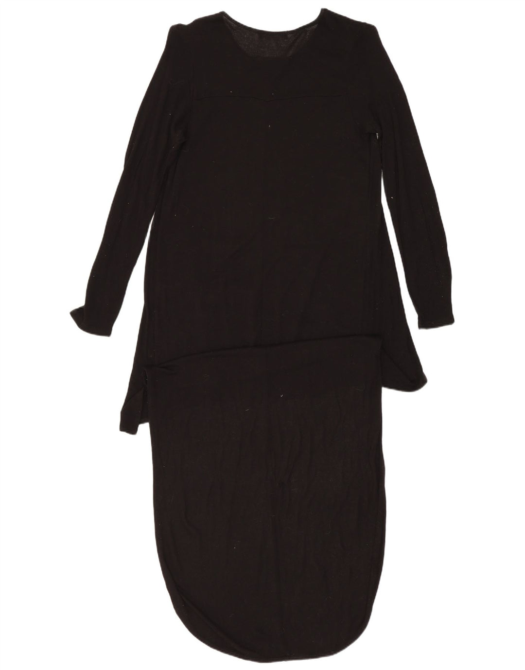 Zara Damen Langarm-Maxikleid UK 10 Small Schwarz