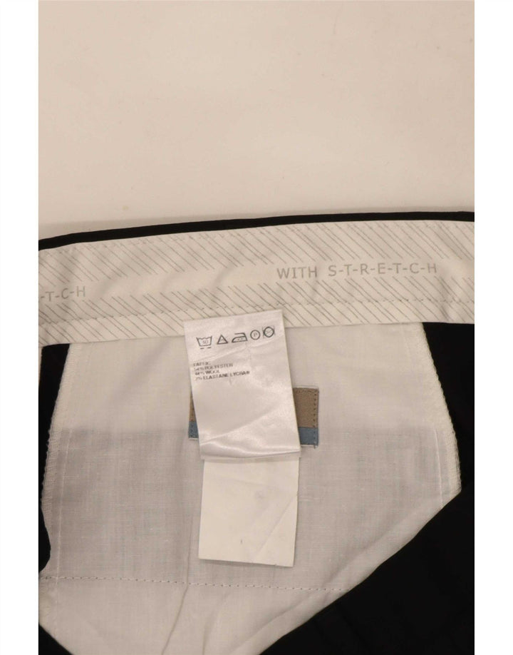Marks & Spencer Herren-Anzughose mit Pegged-Anzug, W36, L31, schwarzes Polyester