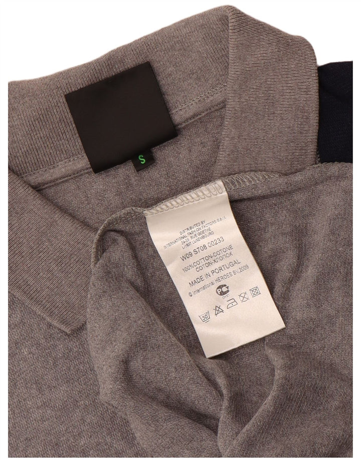 Bikkembergs Herren-Poloshirt, Größe S, Grau, Colourblock-Baumwolle