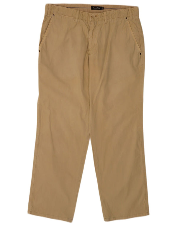 Massimo Dutti Herren gerade Chinohose EU 44 Large W34 L28 Beige Baumwolle