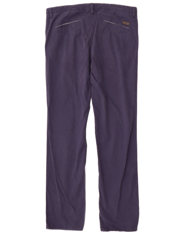 Hugo Boss Herren gerade Chinohose IT 52 XL W36 L32 Marineblau Baumwolle