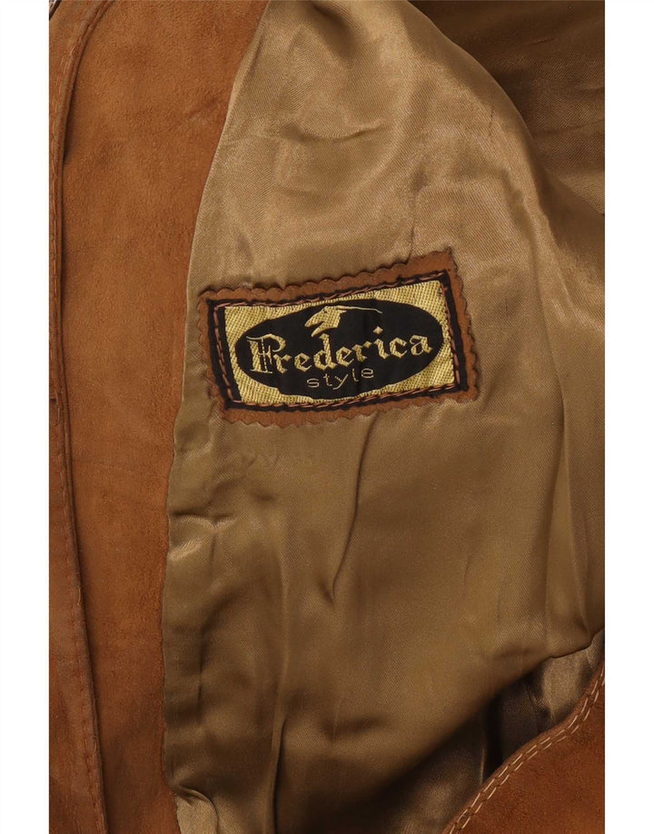 Vintage Damen Wildlederjacke UK 14 Mittelbraun