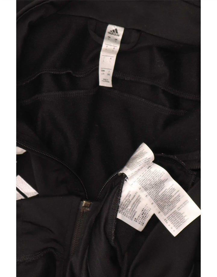 Adidas Herren-Trainingsanzug, Oberteil, Jacke, groß, schwarz, Polyester