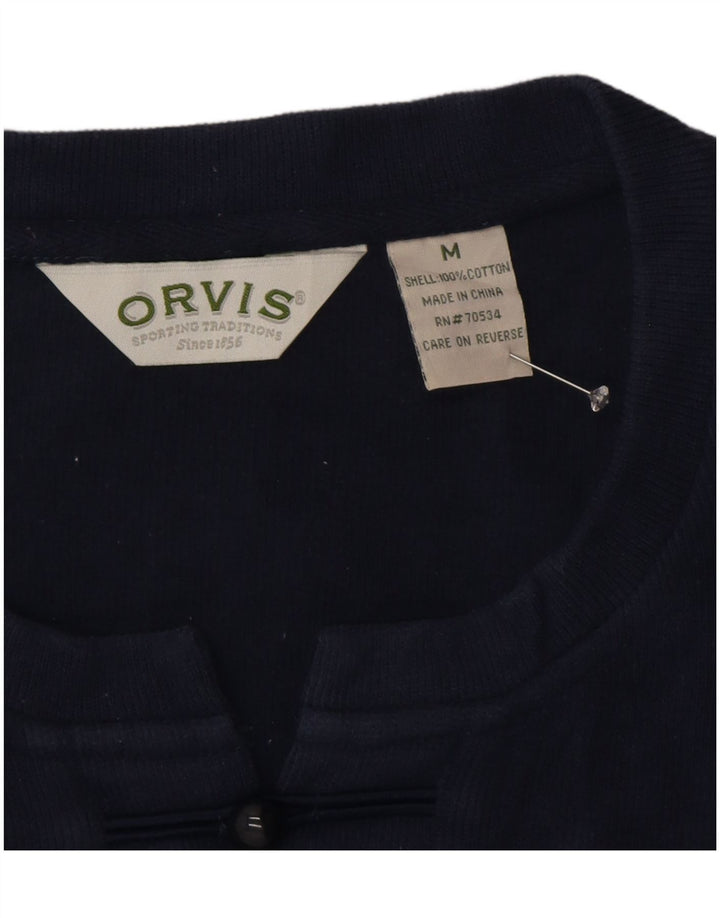 ORVIS Damen Top Langarm UK 14 Medium Marineblau Baumwolle
