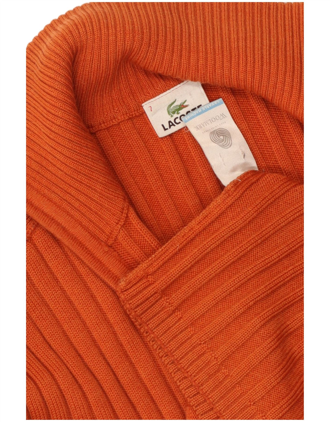 LACOSTE Herren Strickjacke Größe 7 2XL Orange Wolle