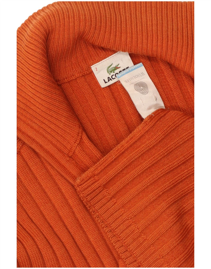LACOSTE Herren Strickjacke Größe 7 2XL Orange Wolle