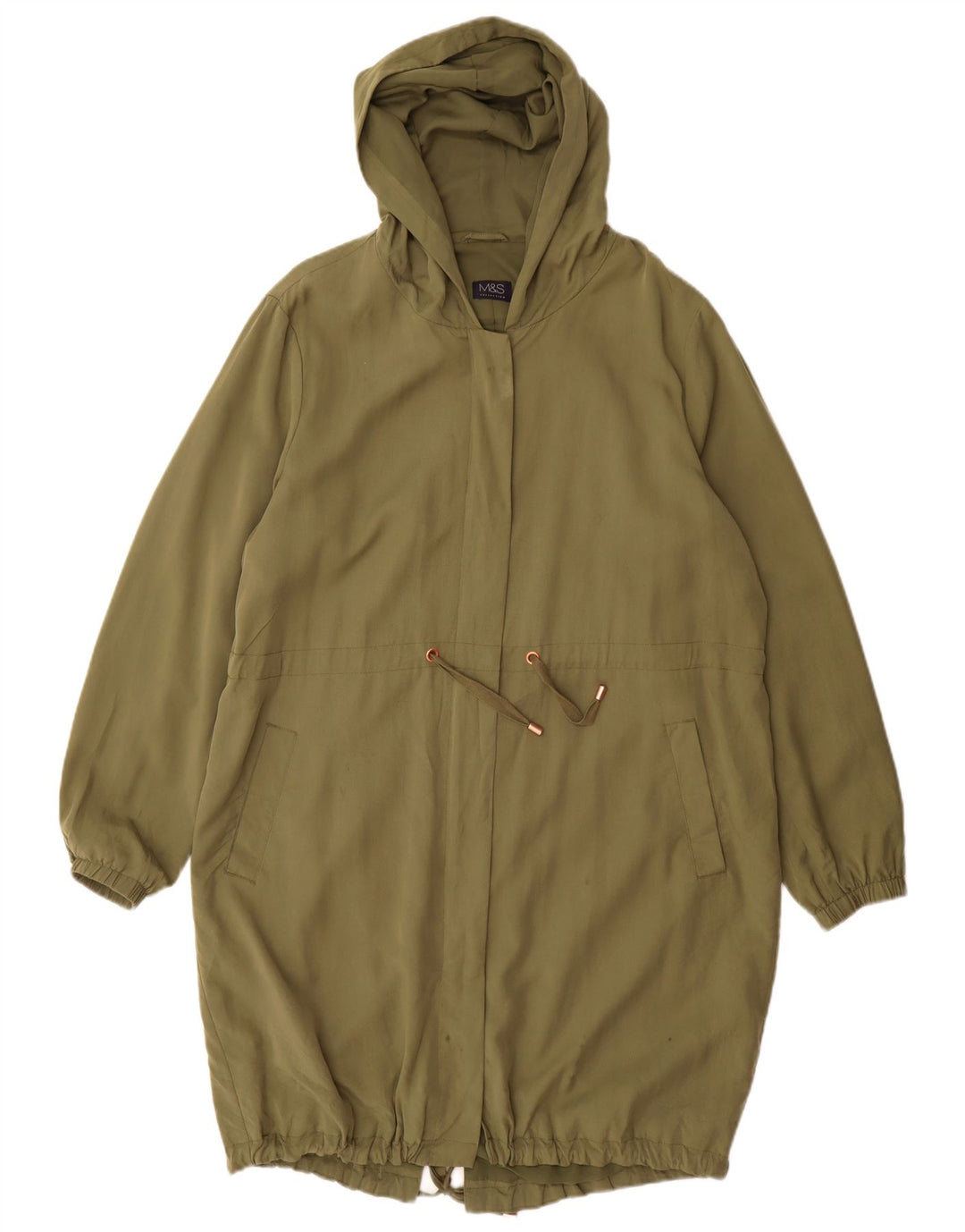 Marks & Spencer Damen-Parka mit Kapuze, UK 16, Größe L, Khaki, Polyester