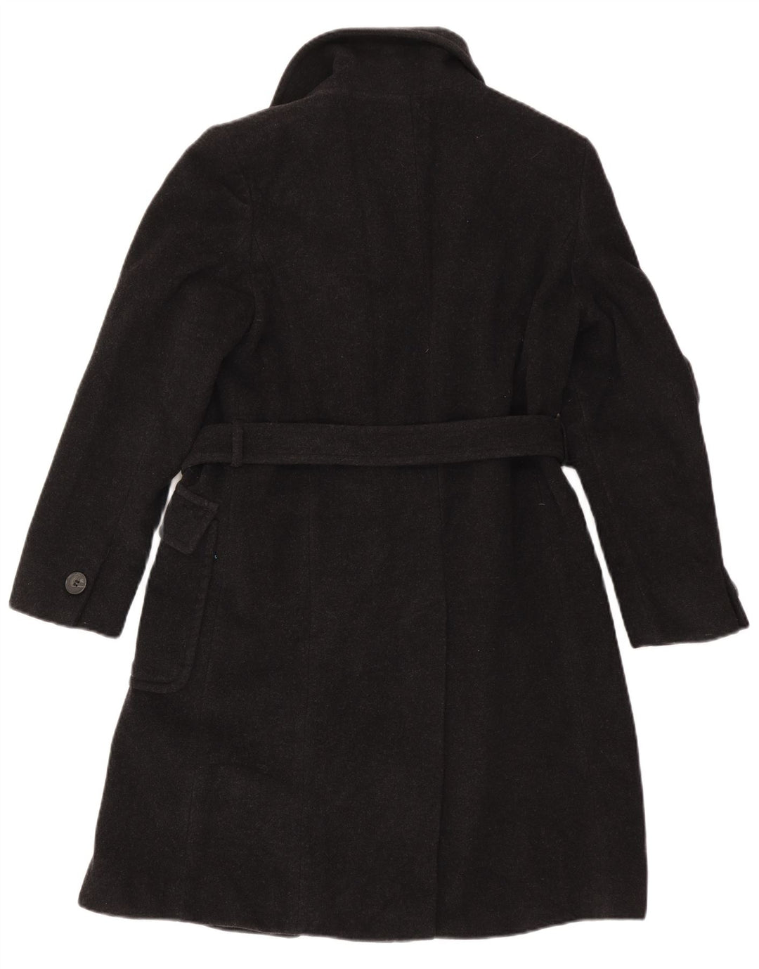 Max & Co. Übergroßer zweireihiger Damenmantel UK 10 Small Schwarze Wolle