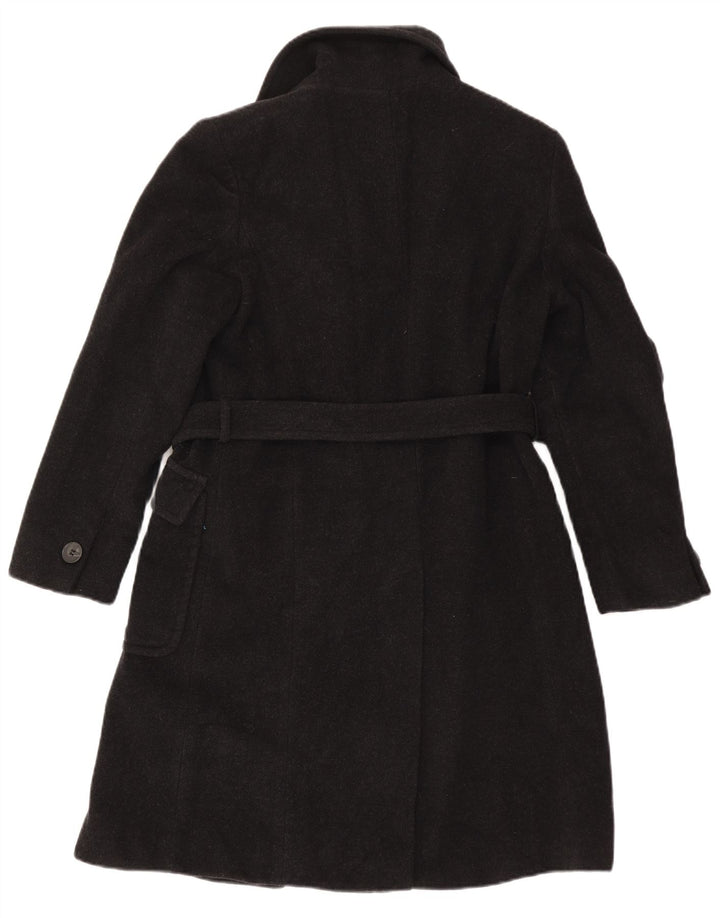Max & Co. Übergroßer zweireihiger Damenmantel UK 10 Small Schwarze Wolle