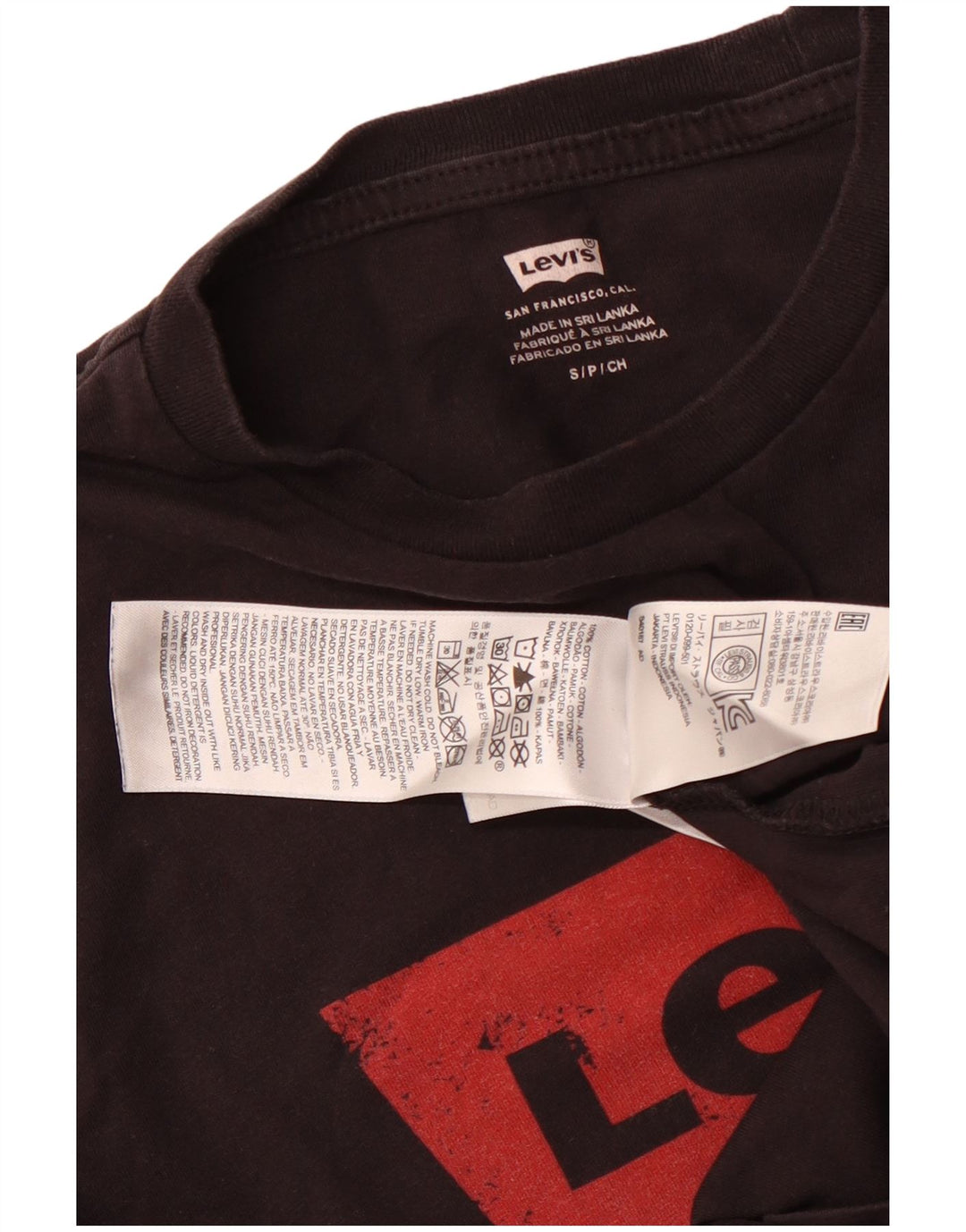 LEVI'S Herren-T-Shirt mit Grafik, Größe S, schwarze Baumwolle