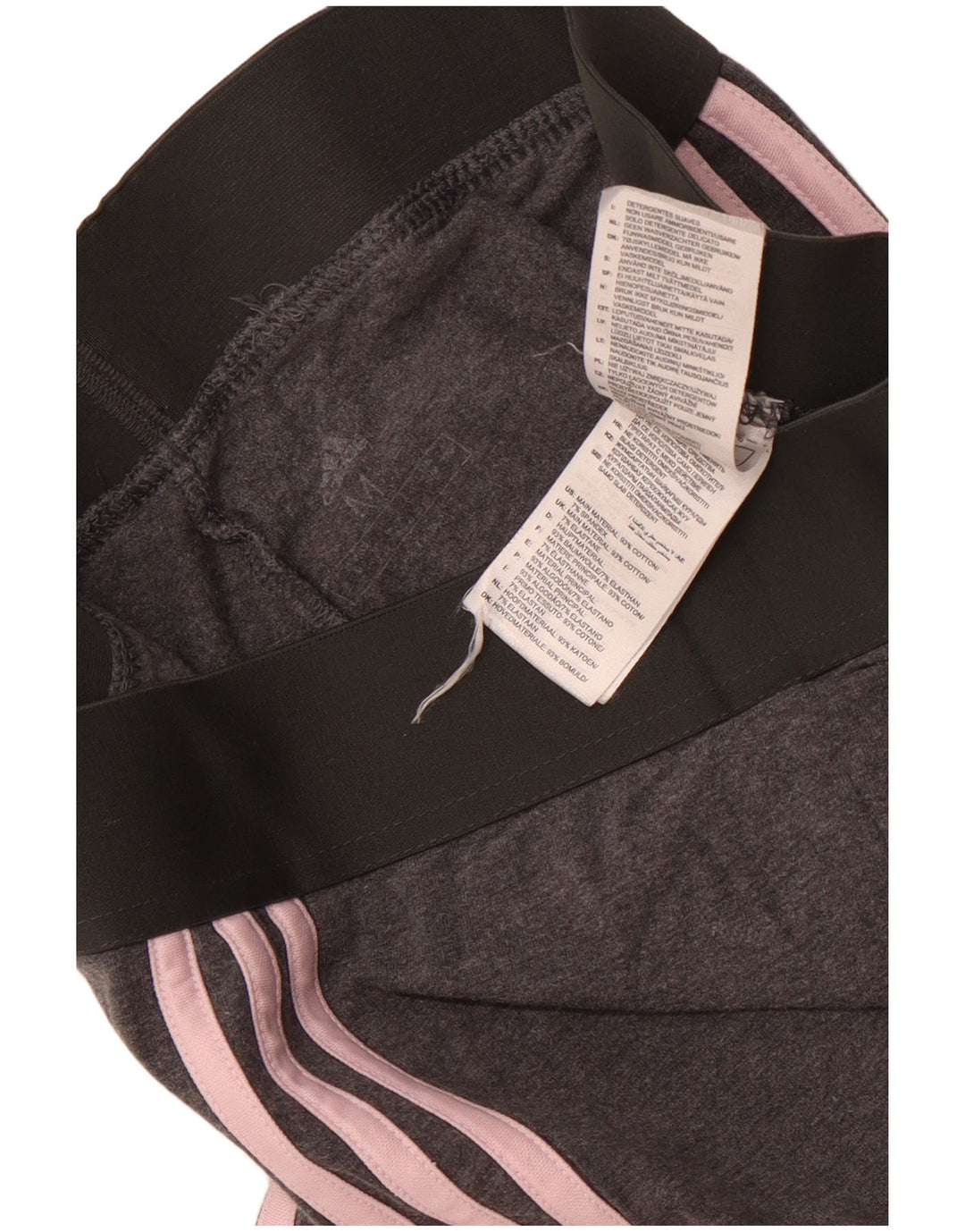 Adidas Damen Leggings UK 12 Mittelgraue Baumwolle