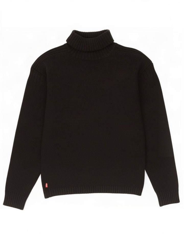 Levi's Damen-Pullover mit Rollkragen, UK 14, mittelschwarze Lammwolle