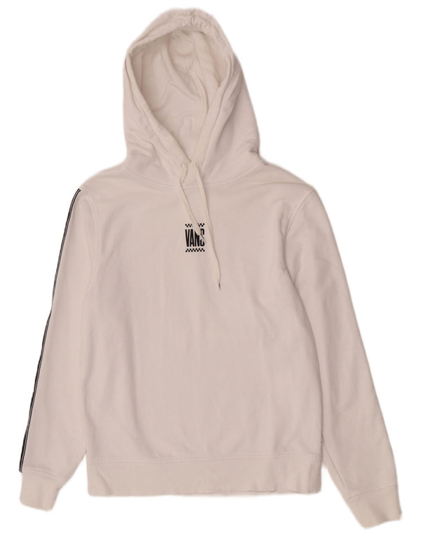 Vans Herren-Pullover mit grafischem Kapuzenpullover, Größe S, weiß, aus Baumwolle im Farbblockdesign