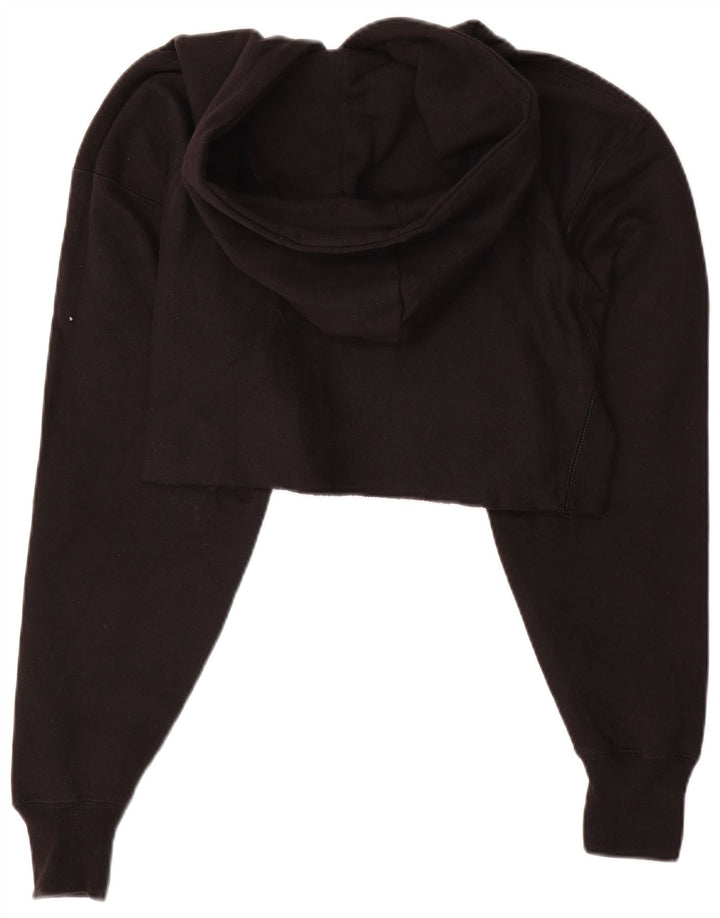 CHAMPION Damen Reverse Weave Übergroßer Kapuzenpullover UK 10 Small Schwarz