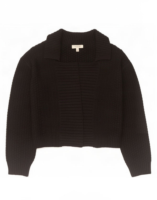 Marks & Spencer Damen Crop Open Cardigan Pullover UK 12 Medium Schwarz