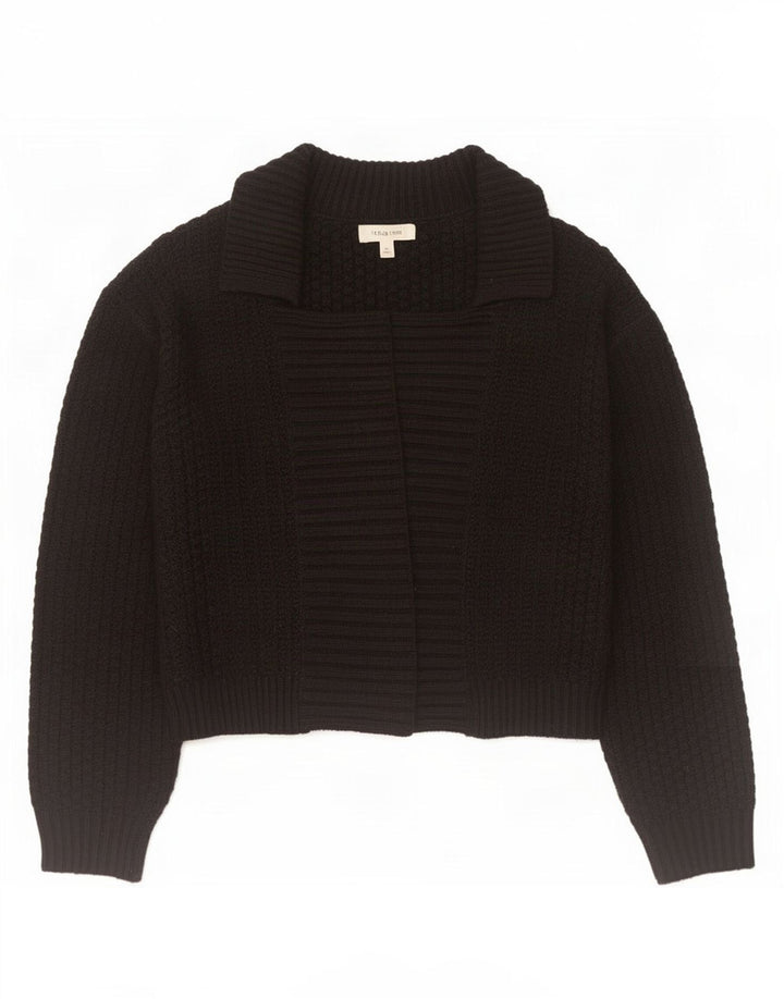 Marks & Spencer Damen Crop Open Cardigan Pullover UK 12 Medium Schwarz