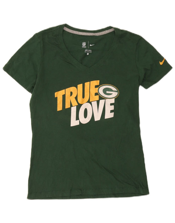 Nike Damen Green Bay Packers Graphic T-Shirt Top UK 14 Large Baumwolle