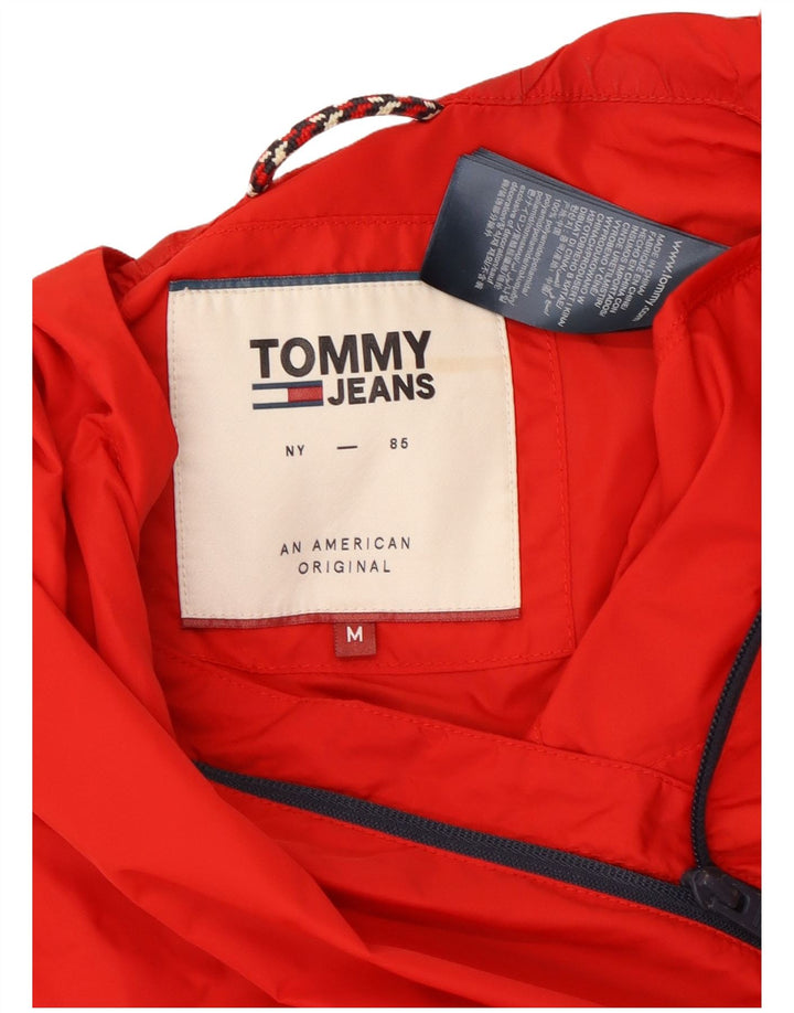 Tommy Hilfiger Herren-Regenjacke mit Kapuze, UK 38, mittelrot, Polyamid