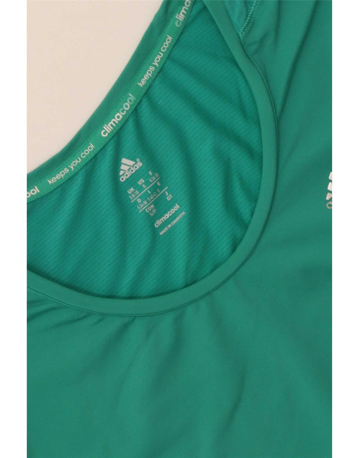 Adidas Damen Climacool T-Shirt Top UK 8/10 Small Grün