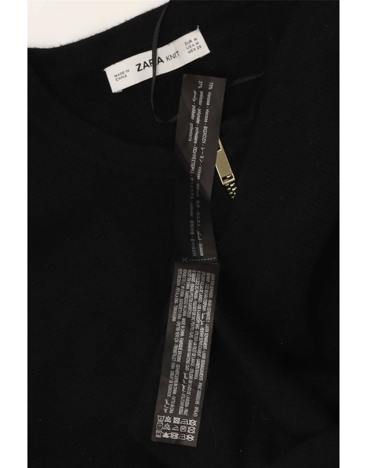 Zara Damen-Cardigan-Pullover UK 14 Mittelschwarze Viskose