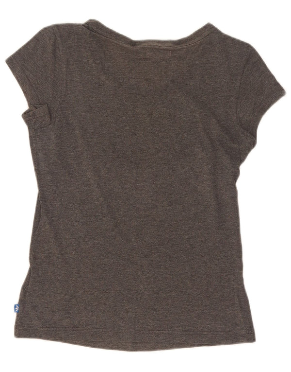 Adidas Damen Grafik T-Shirt Top EU 34 XS Graue Baumwolle