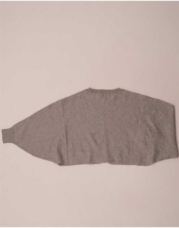 Massimo Dutti Damen Crop Sweatshirt Pullover UK 14 Mittelgrau meliert