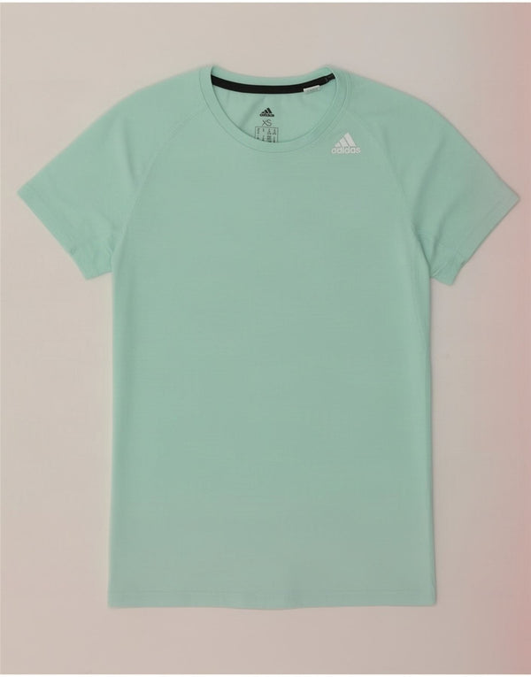 Adidas Damen Climalite Übergroßes T-Shirt Top UK 4/6 XS Türkis