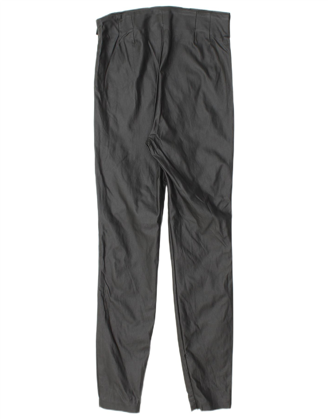 ZARA Womens Slim Faux Leather Trousers Medium W28 L28 Black Polyurethane