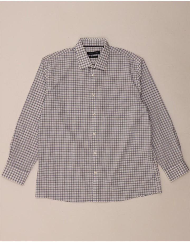 Tommy Hilfiger Damen-Slim-Fit-Hemd XL aus blauer Gingham-Baumwolle