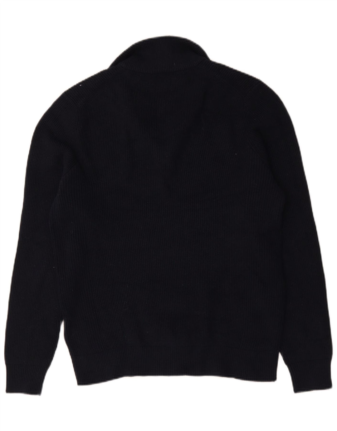 Marks & Spencer Herren-Pullover mit Reißverschluss am Hals, mittelmarineblaue Baumwolle