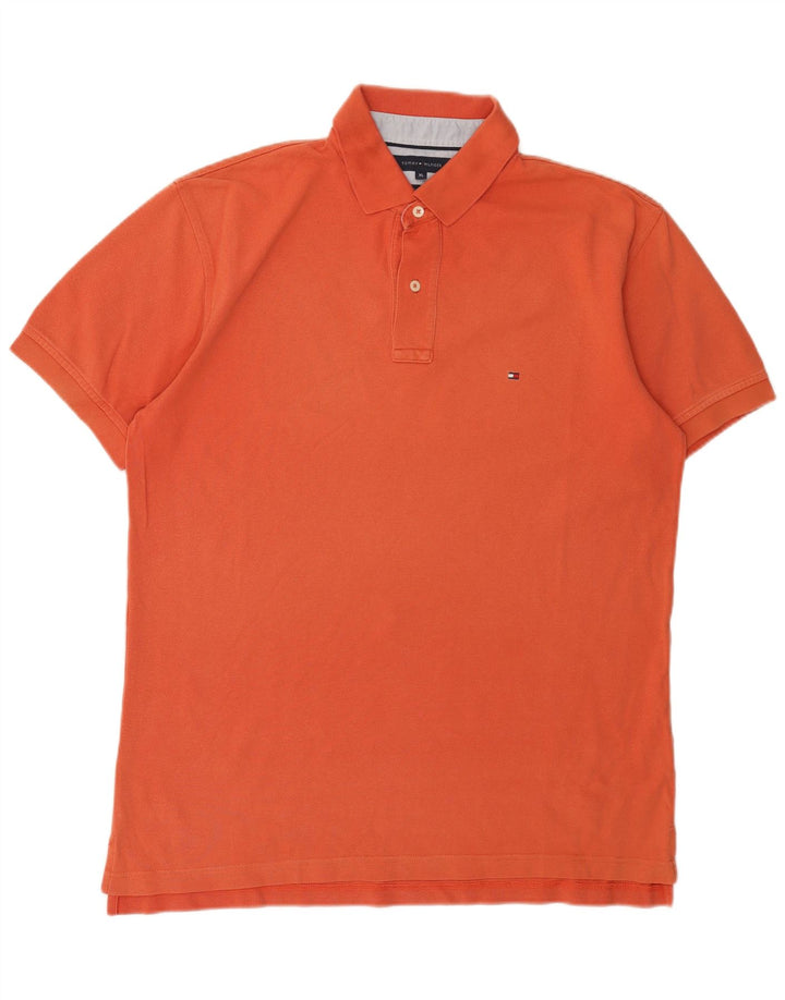 TOMMY HILFIGER Herren Poloshirt XL Orange Baumwolle