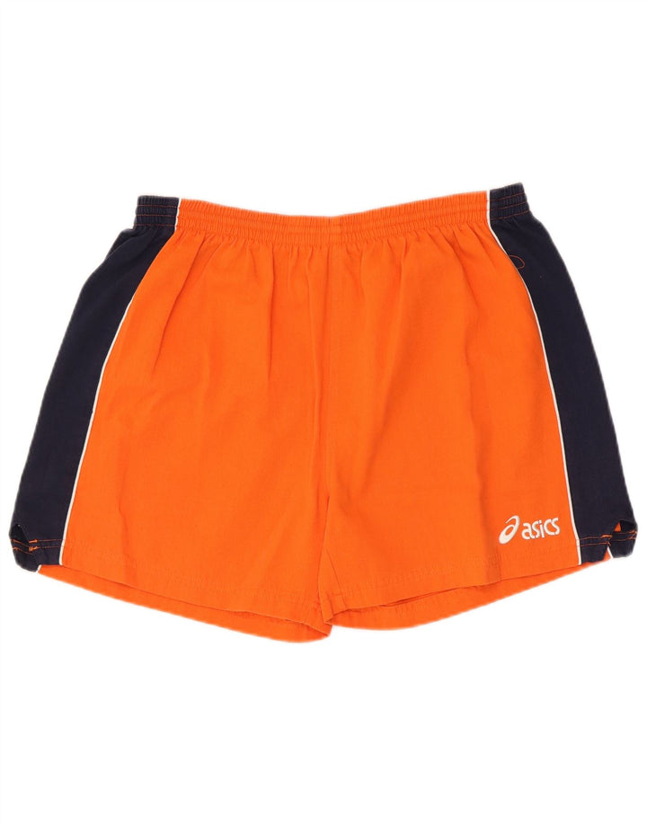 Asics Herren-Sportshorts, groß, orangefarbenes Farbblock-Polyester
