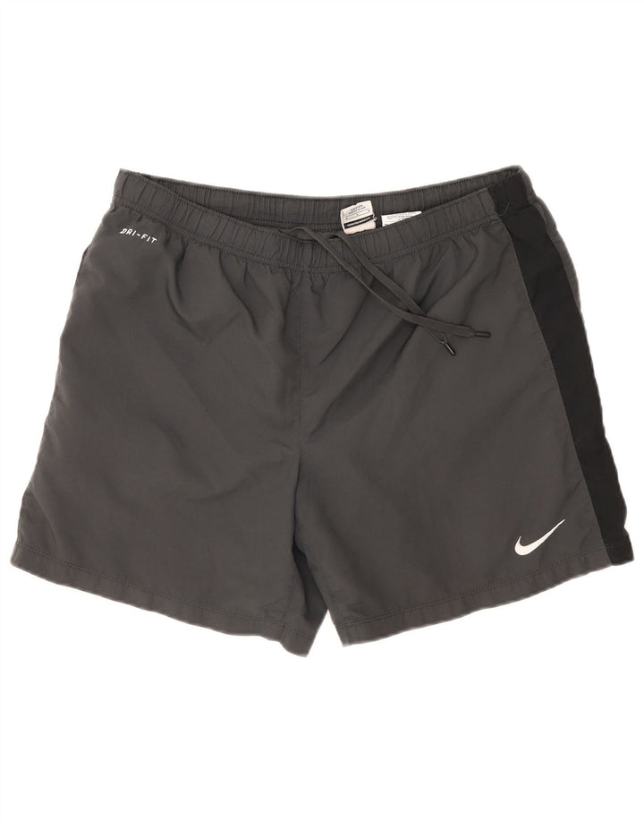 Nike Herren Dri Fit Sportshorts Mittelgraues Colourblock-Polyester