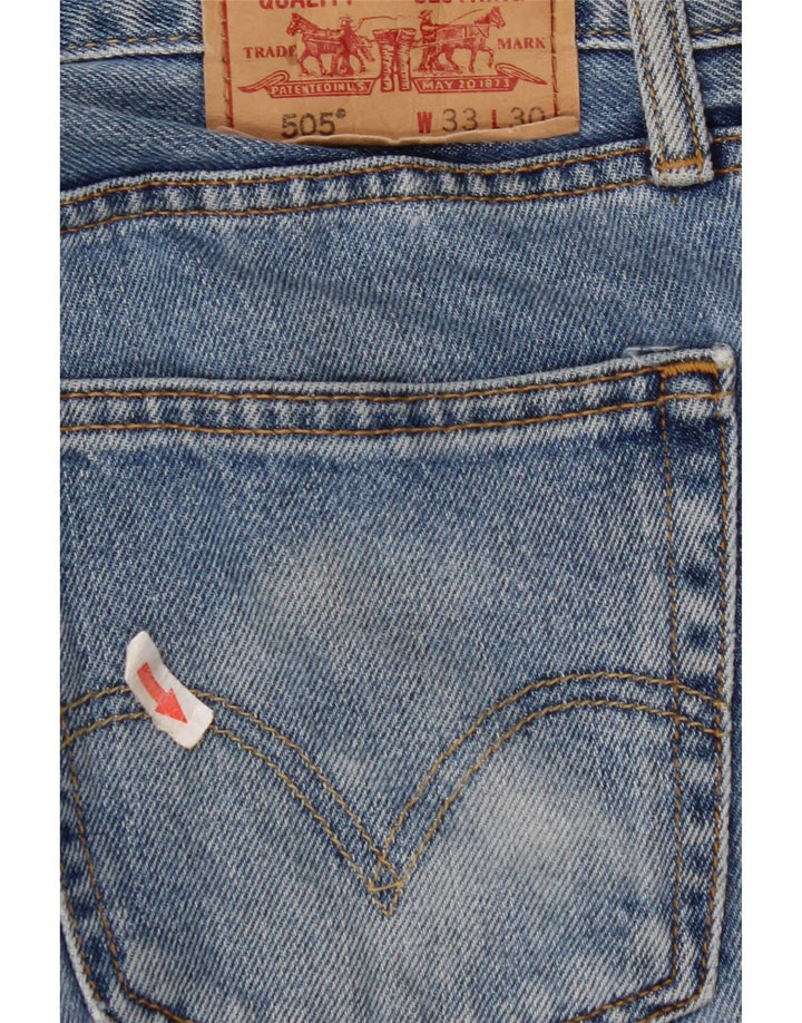 Levi's Herren 505 Straight Jeans W33 L30 Blaue Baumwolle
