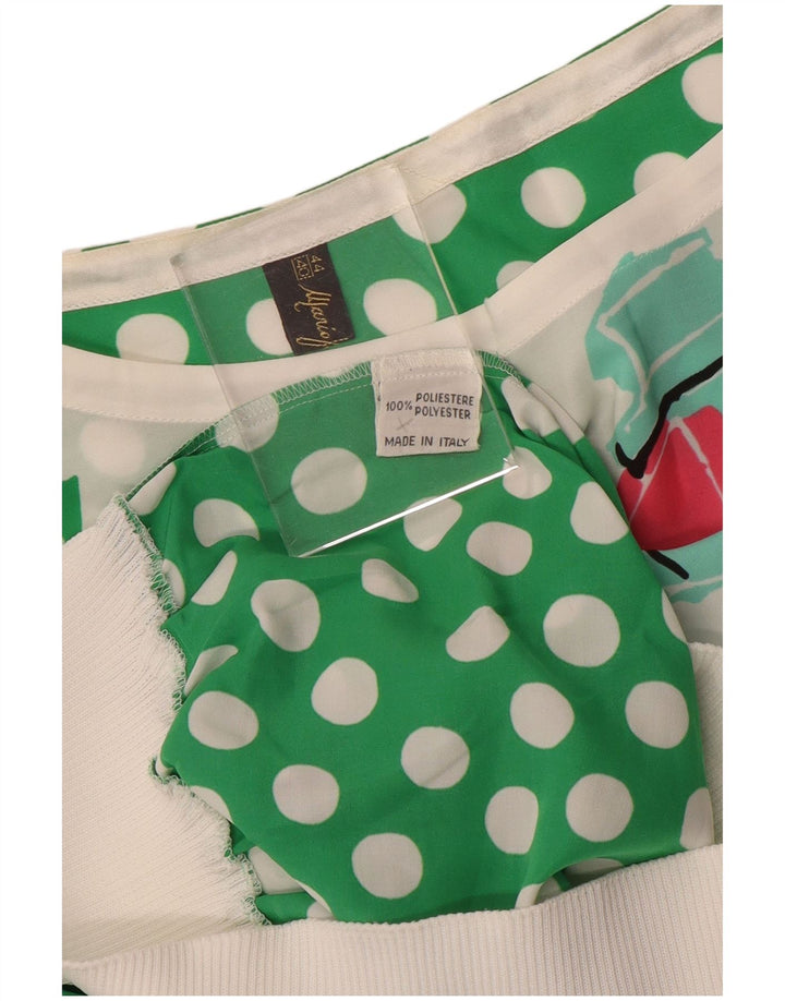 Mario Pucci Cecconi Damen-Blusenoberteil mit Grafik, IT 44, mittelweiß gepunktet