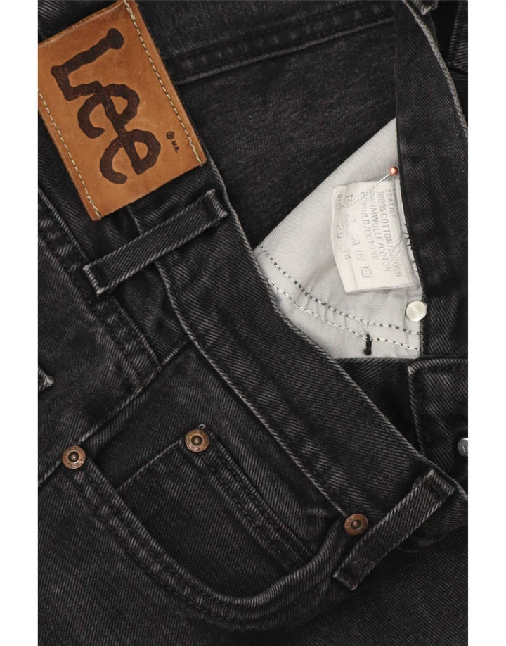 Lee Damen Straight Jeans W29 L34 Schwarze Baumwolle