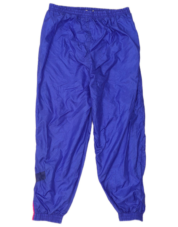 Vintage Mens Tracksuit Trousers Joggers Large Blue Colourblock Polyamide