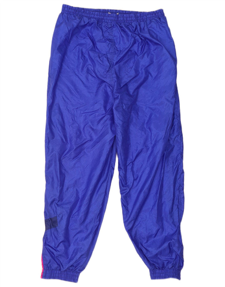 Vintage Herren-Trainingshose, Jogginghose, groß, blau, Colourblock-Polyamid