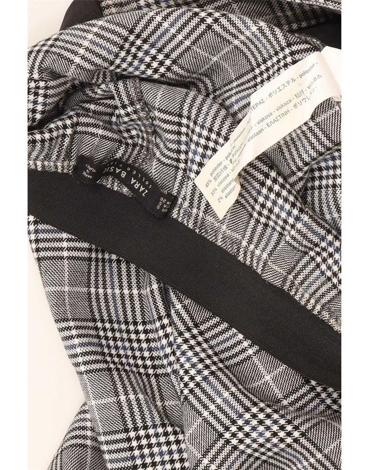 Zara Damen Tapered Chino-Hose, klein, W27, L25, grau kariertes Polyester