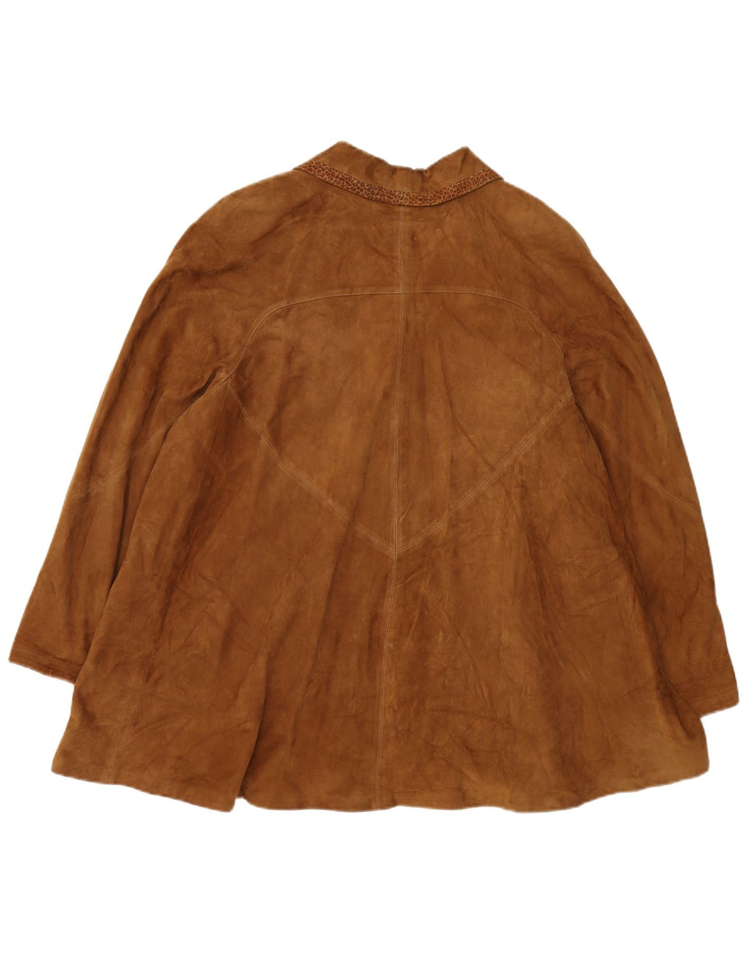 GERMAN'S Damen Übergroßer Wildledermantel EU 44 XL Brauner Tierdruck
