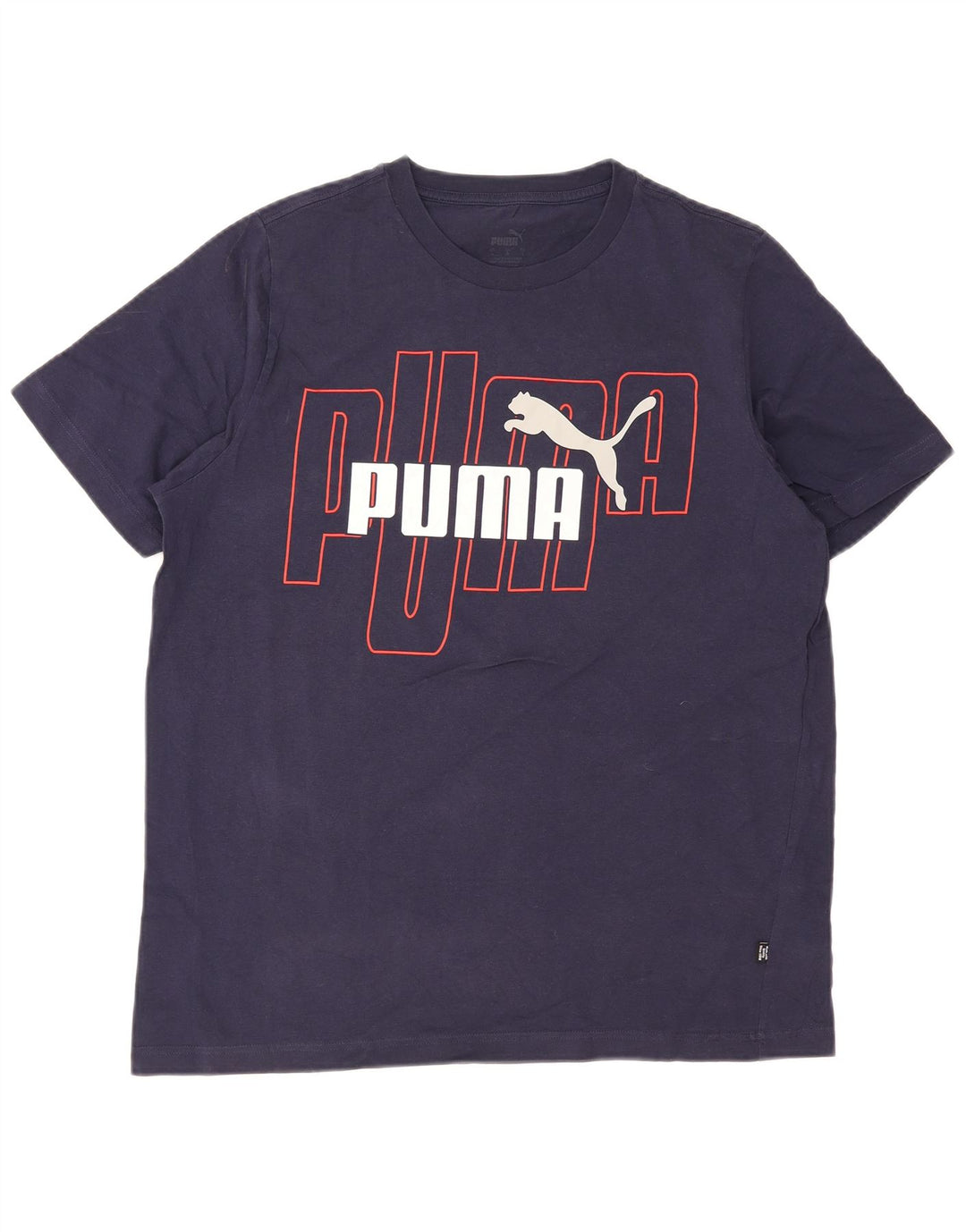 Puma Herren-T-Shirt mit Grafik, groß, marineblau, Baumwolle