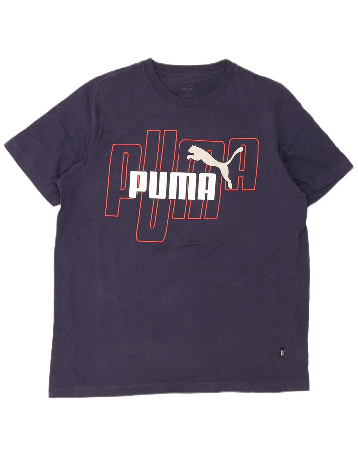 Puma Herren-T-Shirt mit Grafik, groß, marineblau, Baumwolle