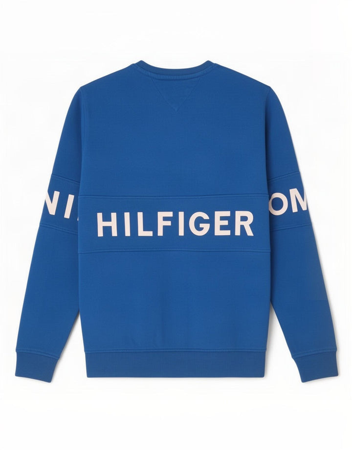 Tommy Hilfiger Herren-Sweatshirt mit Grafik, mittelblaue Baumwolle